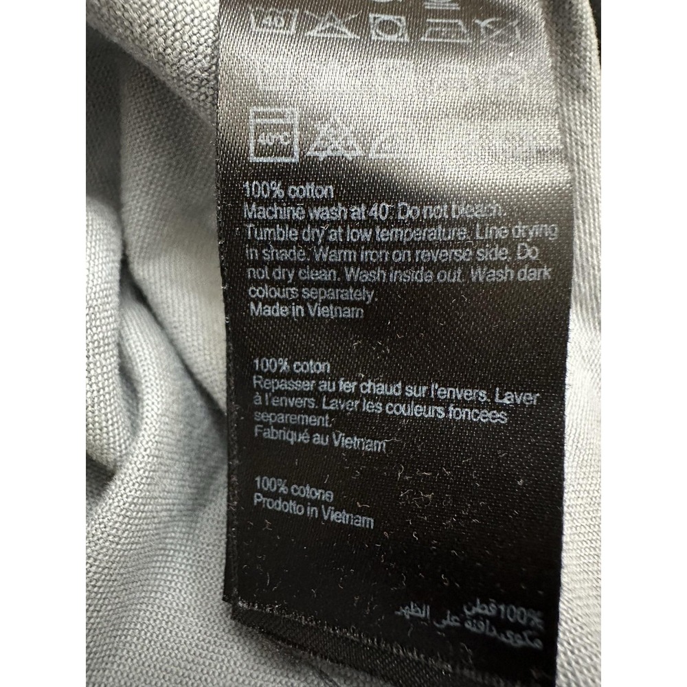 AllSaints Mens Gray Solid Long Sleeve Button Up Cotton Logo Shirt Large - Picture 10 of 12